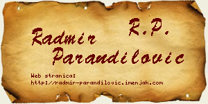 Radmir Parandilović vizit kartica